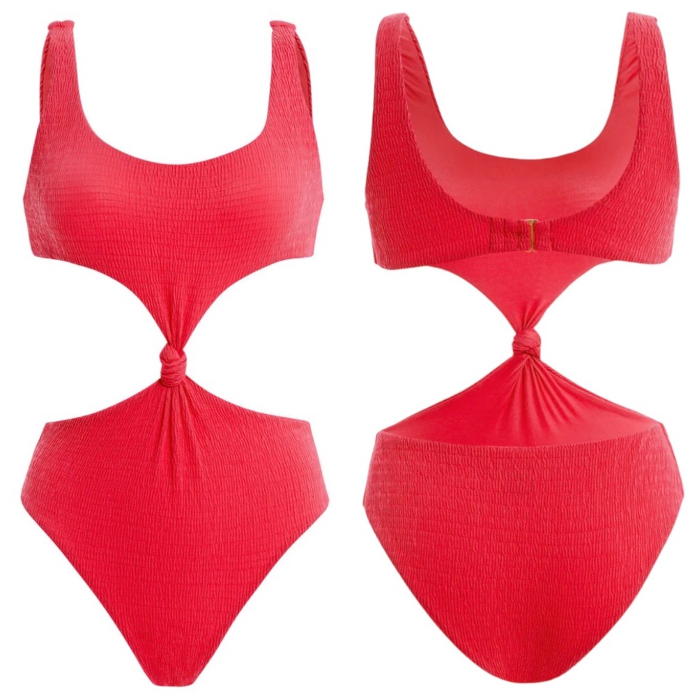 RED Agustin Bendita Monokini “Kasie” One Piece Center Knot SIZE M